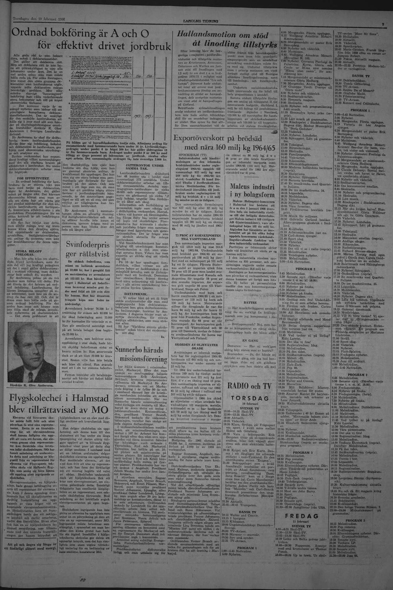 Laholms Tidning Torsdag 10 februari 1966, sida 7