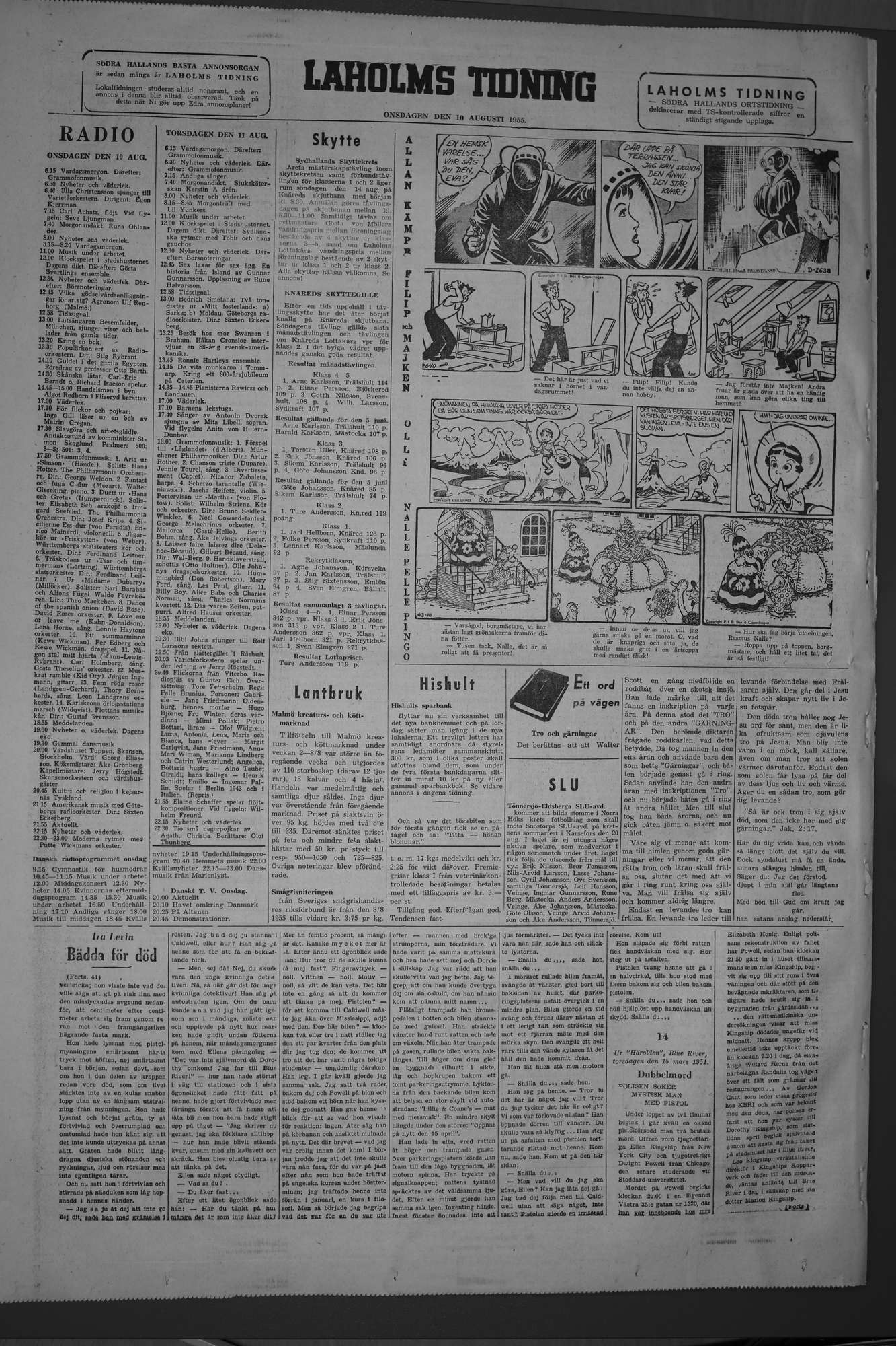 Laholms Tidning Onsdag 10 augusti 1955, sida 9