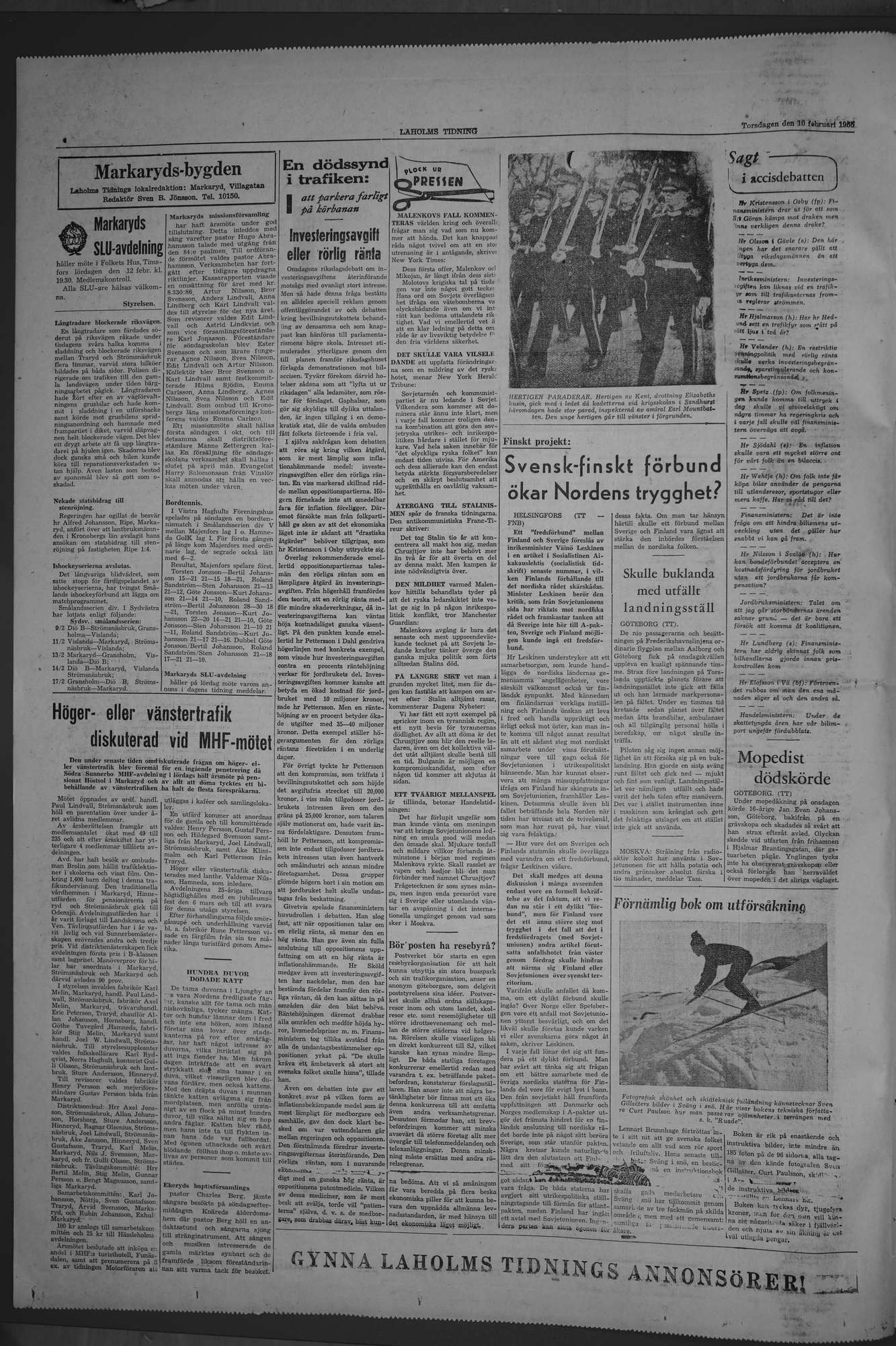 Laholms Tidning Torsdag 10 februari 1955, sida 4