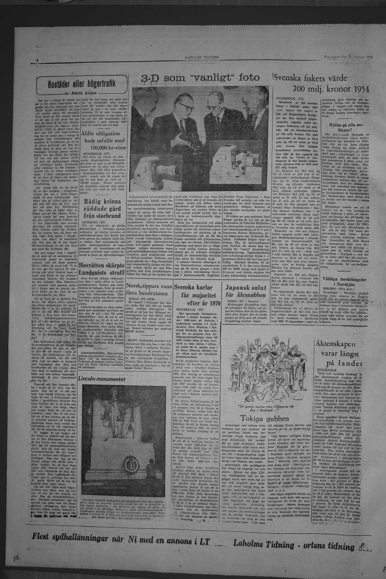 Laholms Tidning Torsdag 10 februari 1955, sida 6