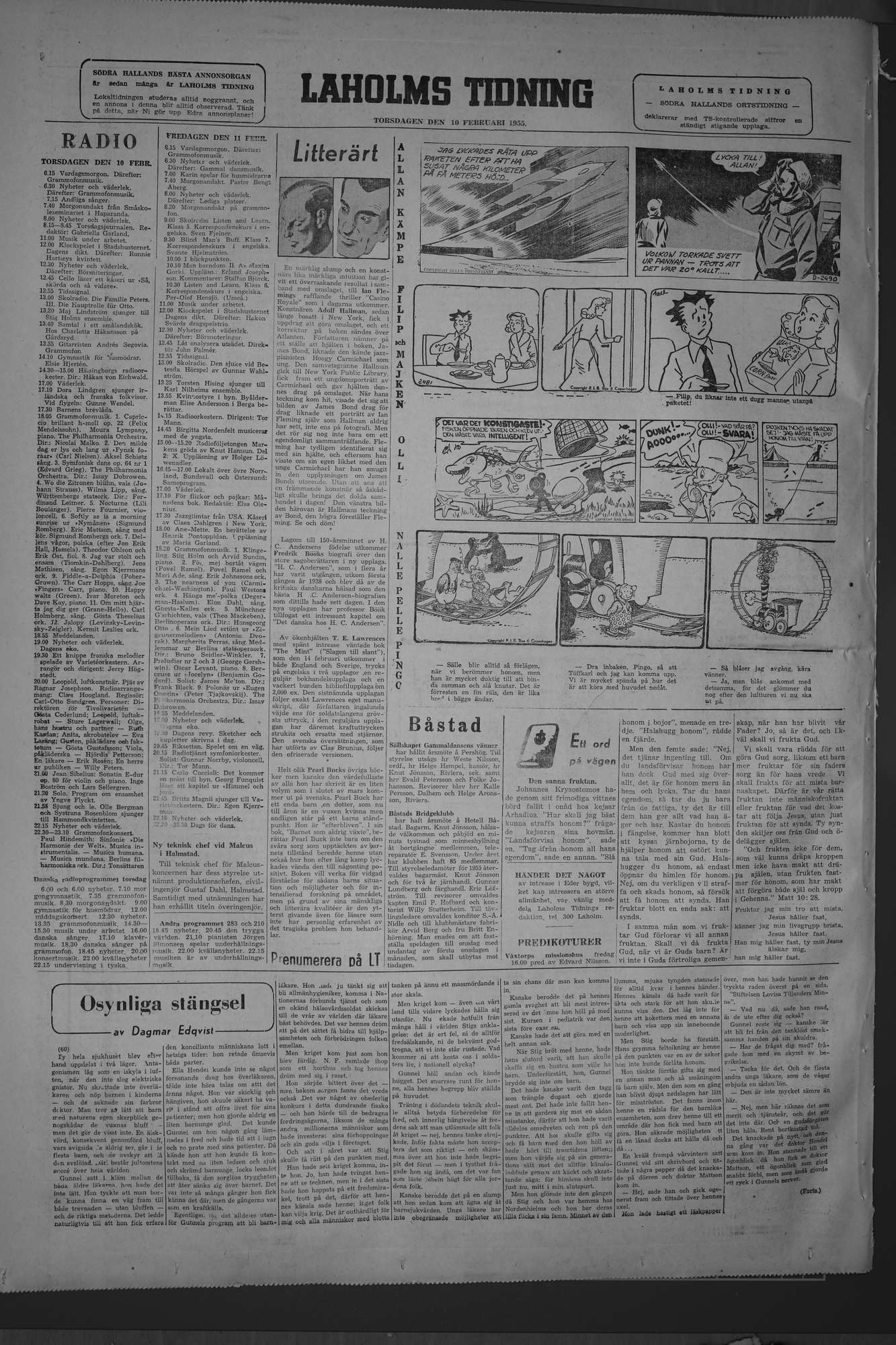 Laholms Tidning Torsdag 10 februari 1955, sida 8