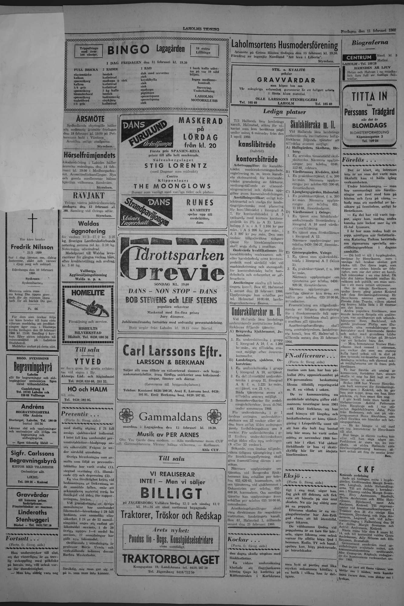 Laholms Tidning Fredag 11 februari 1966, sida 2