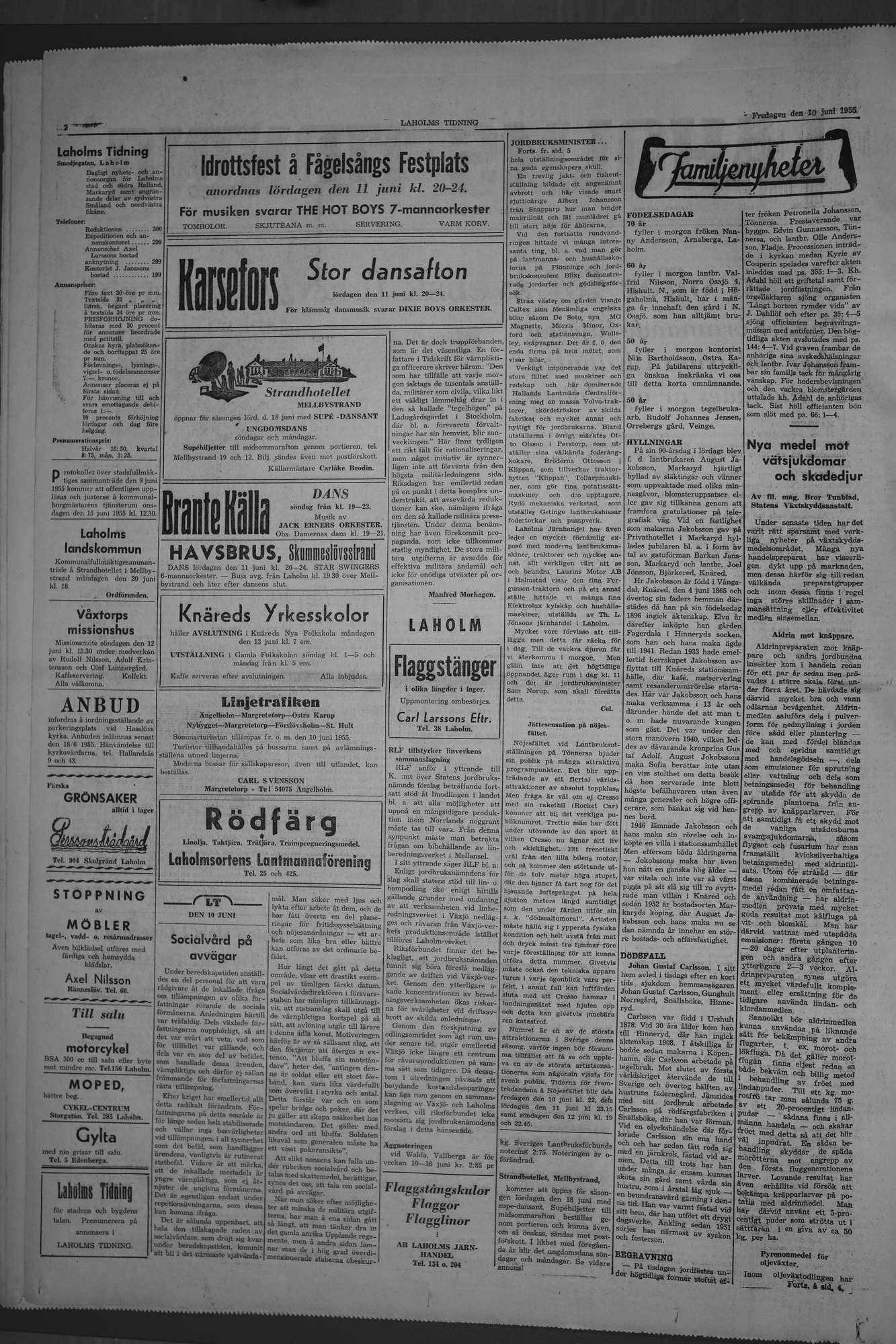 Laholms Tidning Fredag 10 juni 1955, sida 2