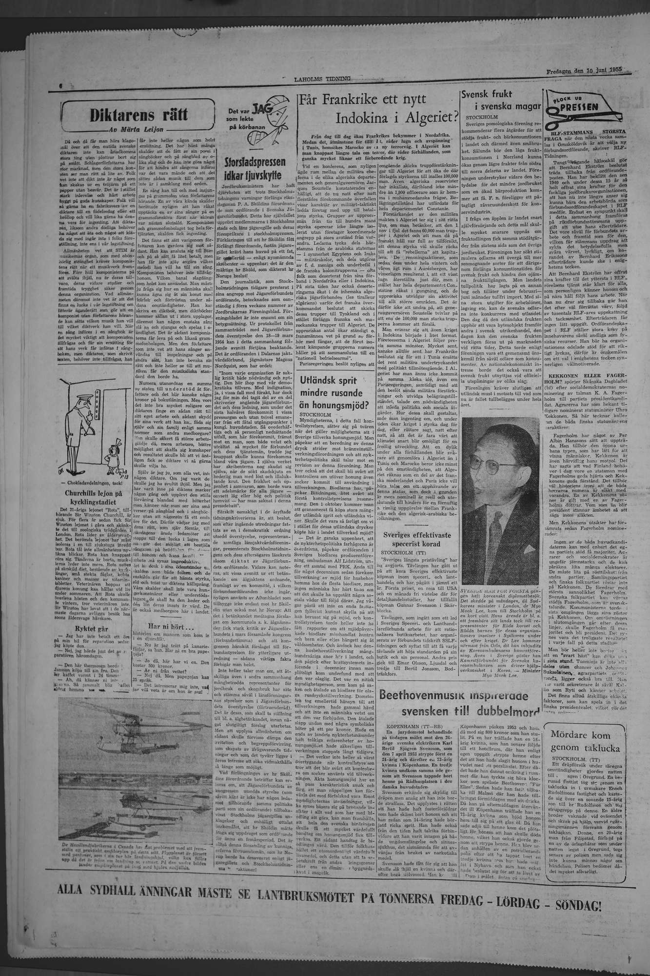 Laholms Tidning Fredag 10 juni 1955, sida 6