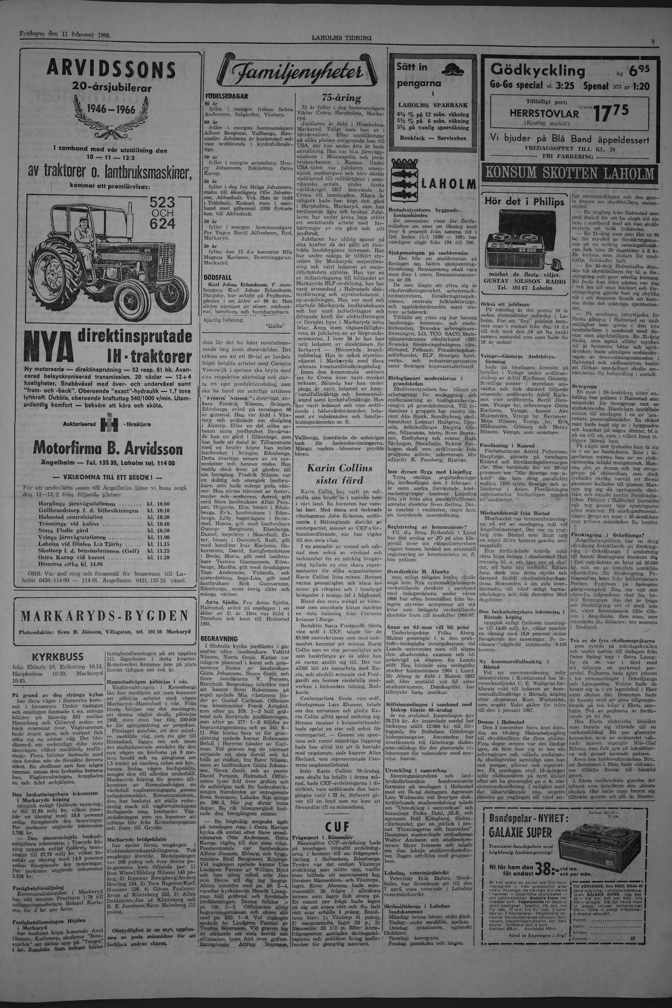 Laholms Tidning Fredag 11 februari 1966, sida 3