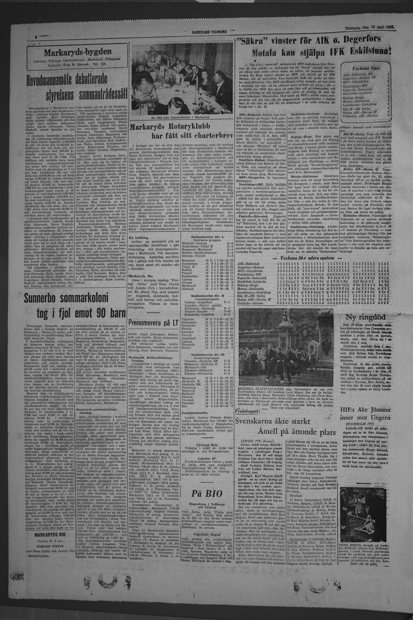 Laholms Tidning Tisdag 10 maj 1955, sida 4