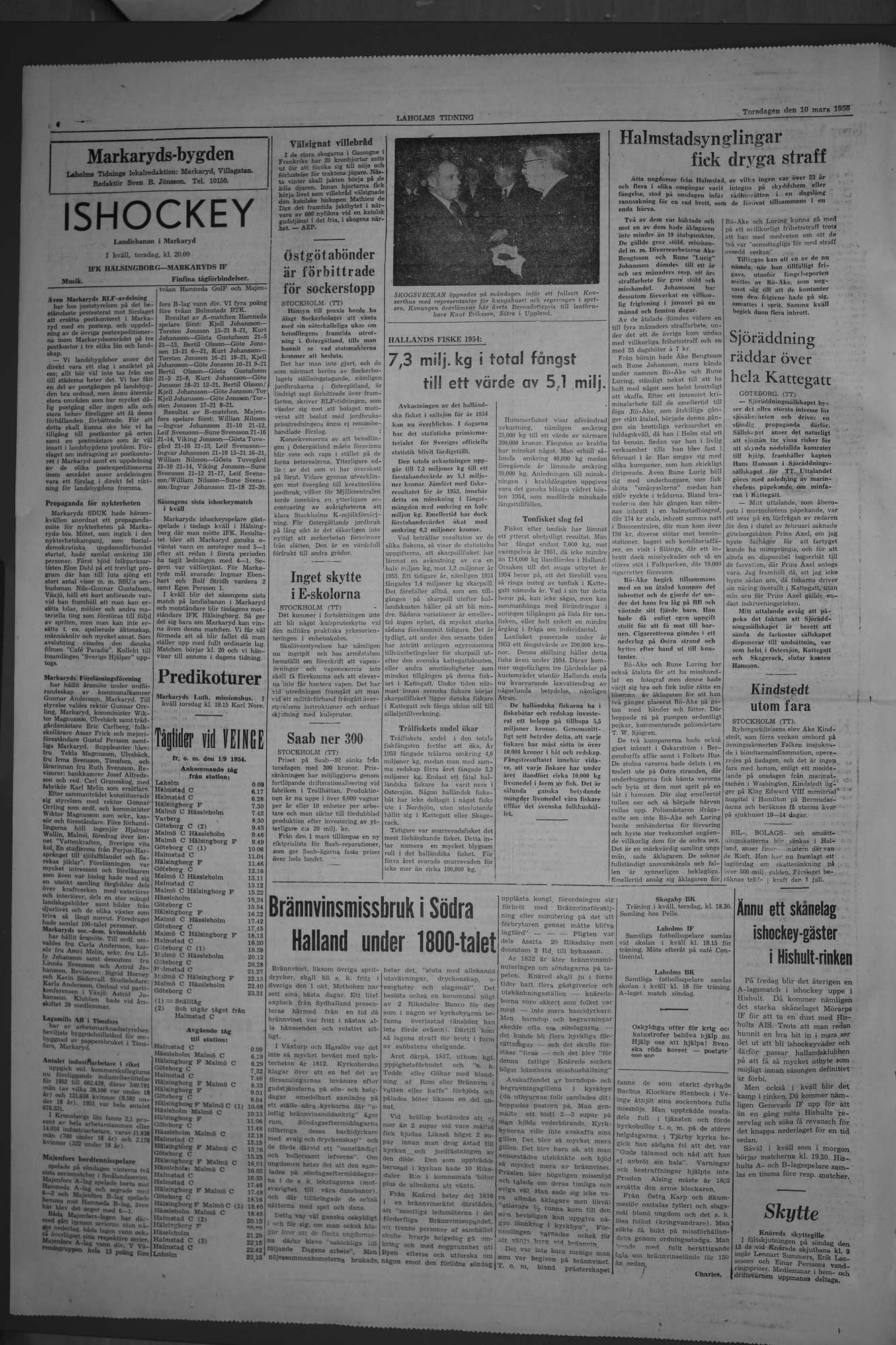 Laholms Tidning Torsdag 10 mars 1955, sida 4