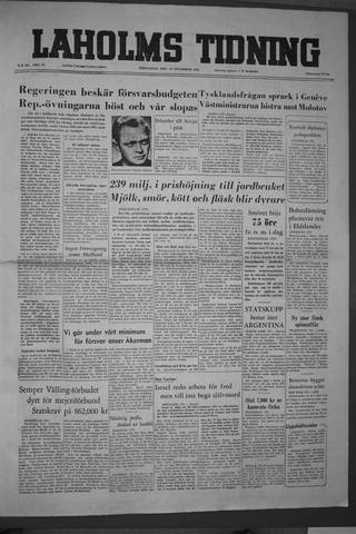 Förstasidan, Torsdag 10 november 1955