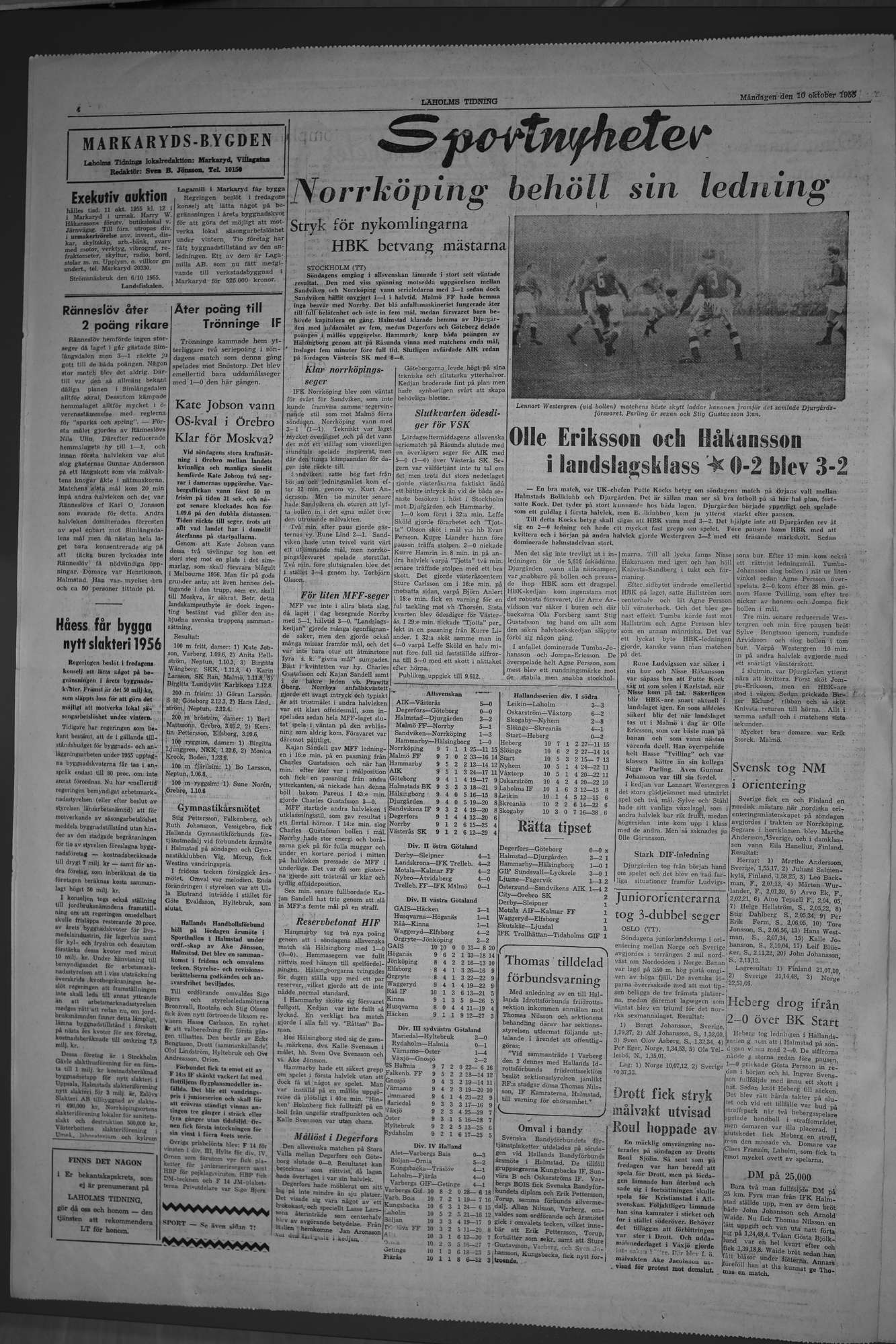 Laholms Tidning Måndag 10 oktober 1955, sida 4