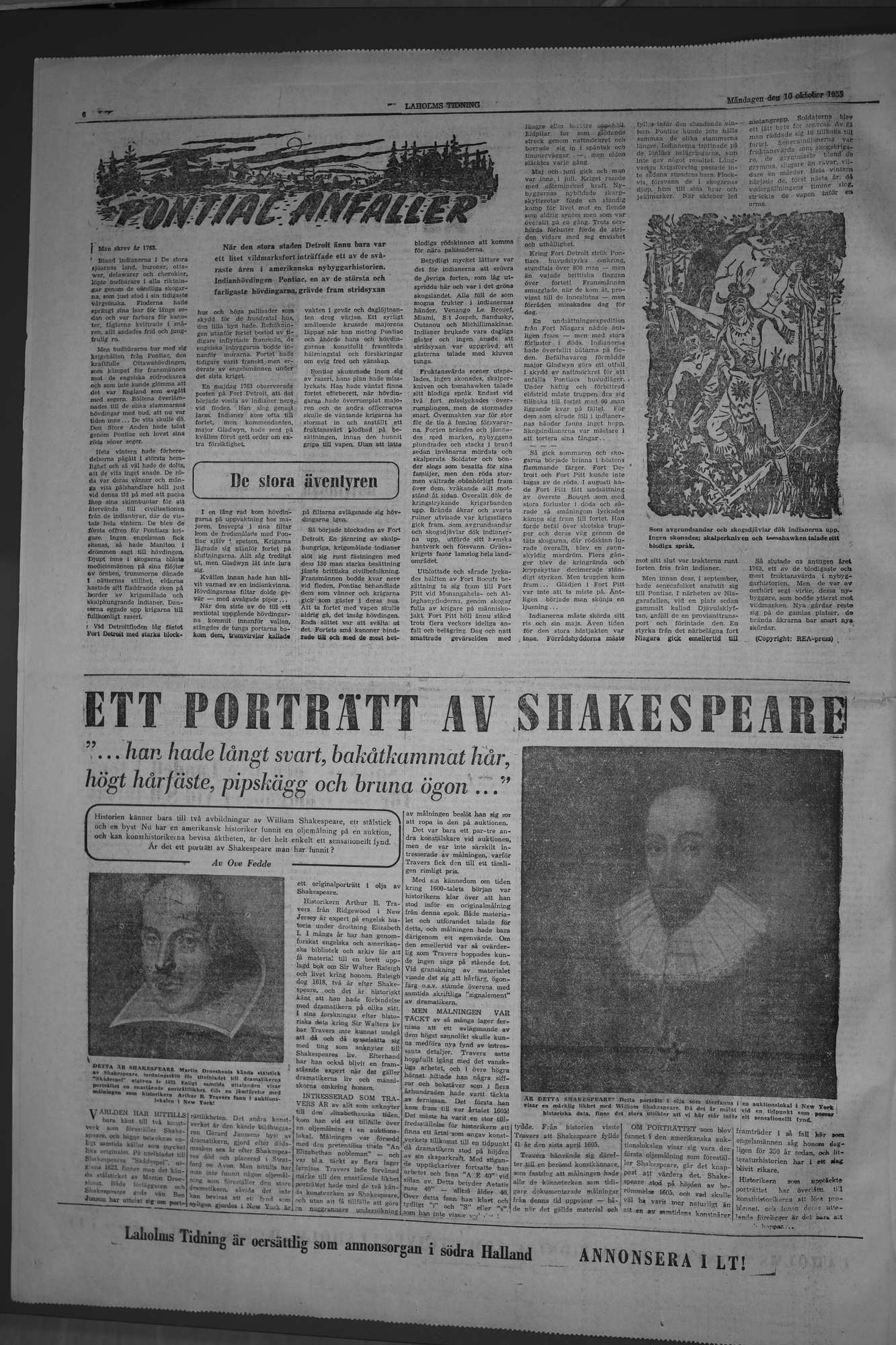 Laholms Tidning Måndag 10 oktober 1955, sida 6
