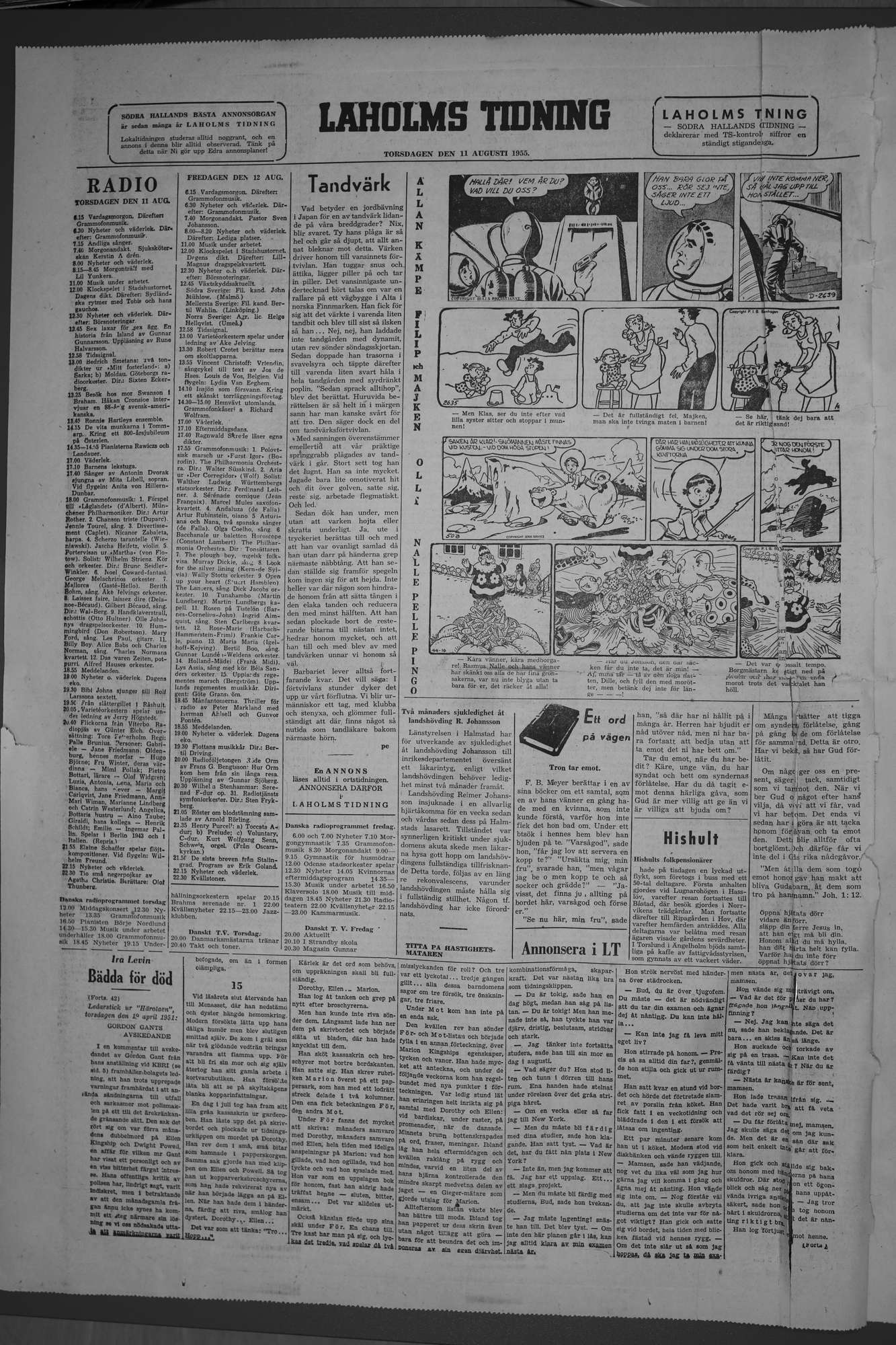 Laholms Tidning Torsdag 11 augusti 1955, sida 8