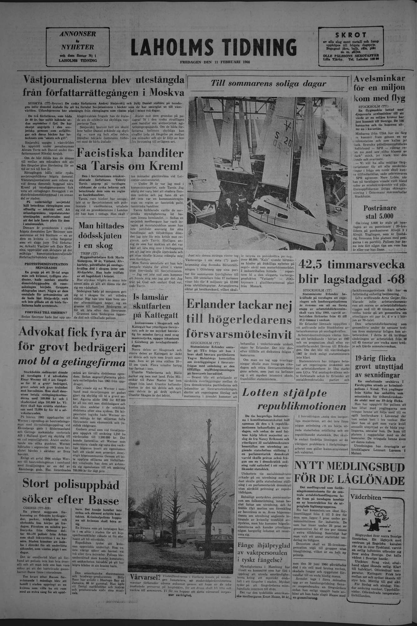 Laholms Tidning Fredag 11 februari 1966, sida 8
