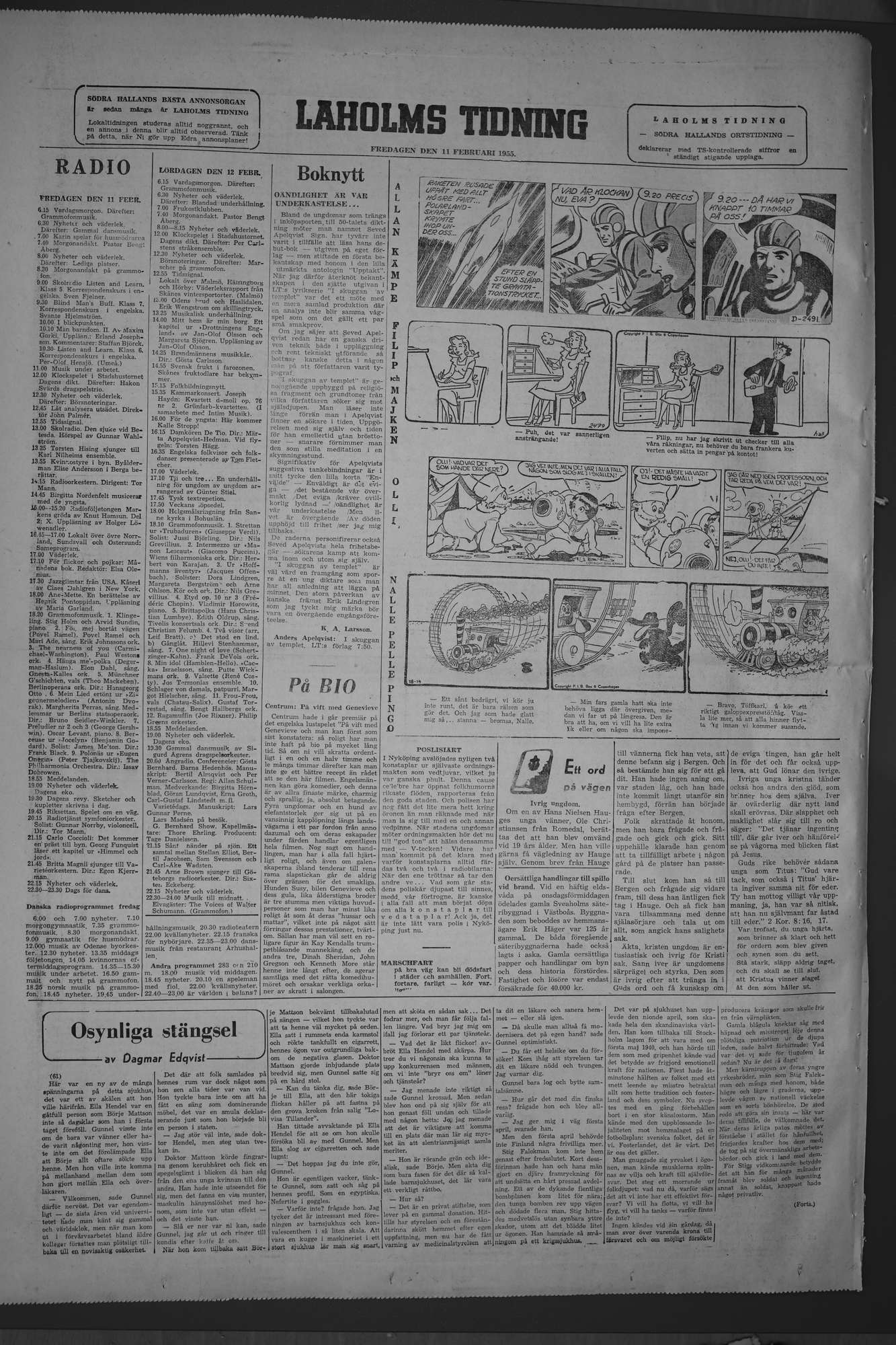Laholms Tidning Fredag 11 februari 1955, sida 8