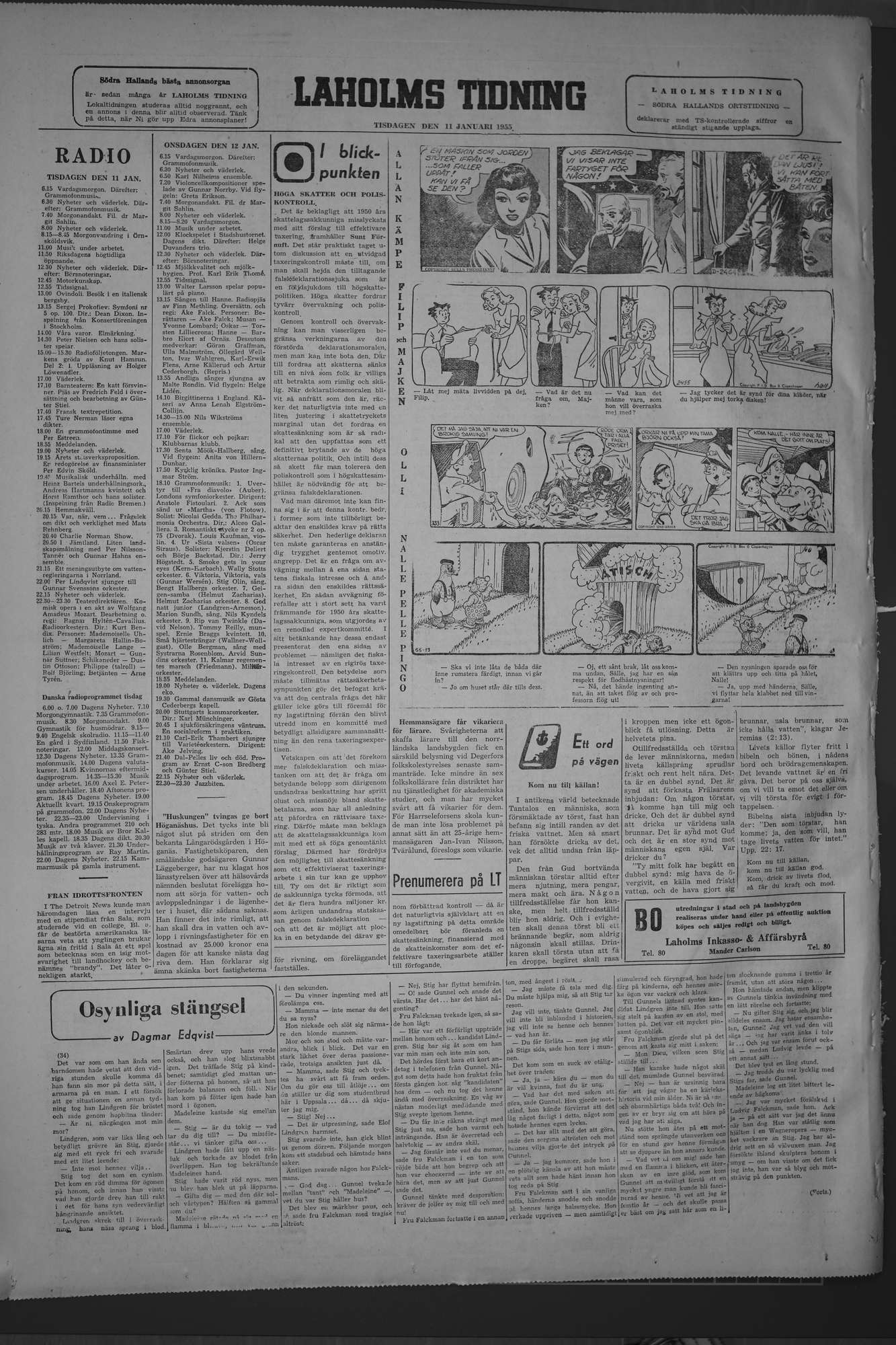 Laholms Tidning Tisdag 11 januari 1955, sida 6