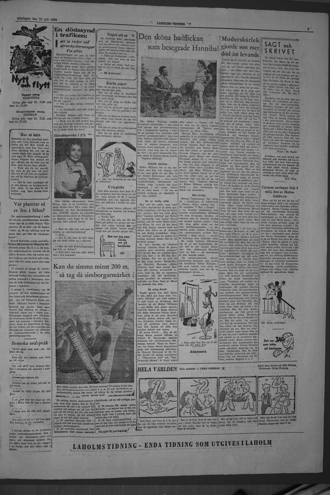 Laholms Tidning Måndag 11 juli 1955, sida 5