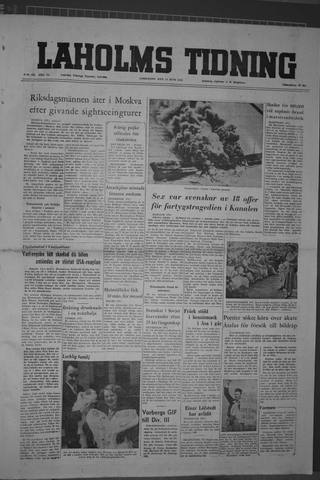 Förstasidan, Lördag 11 juni 1955