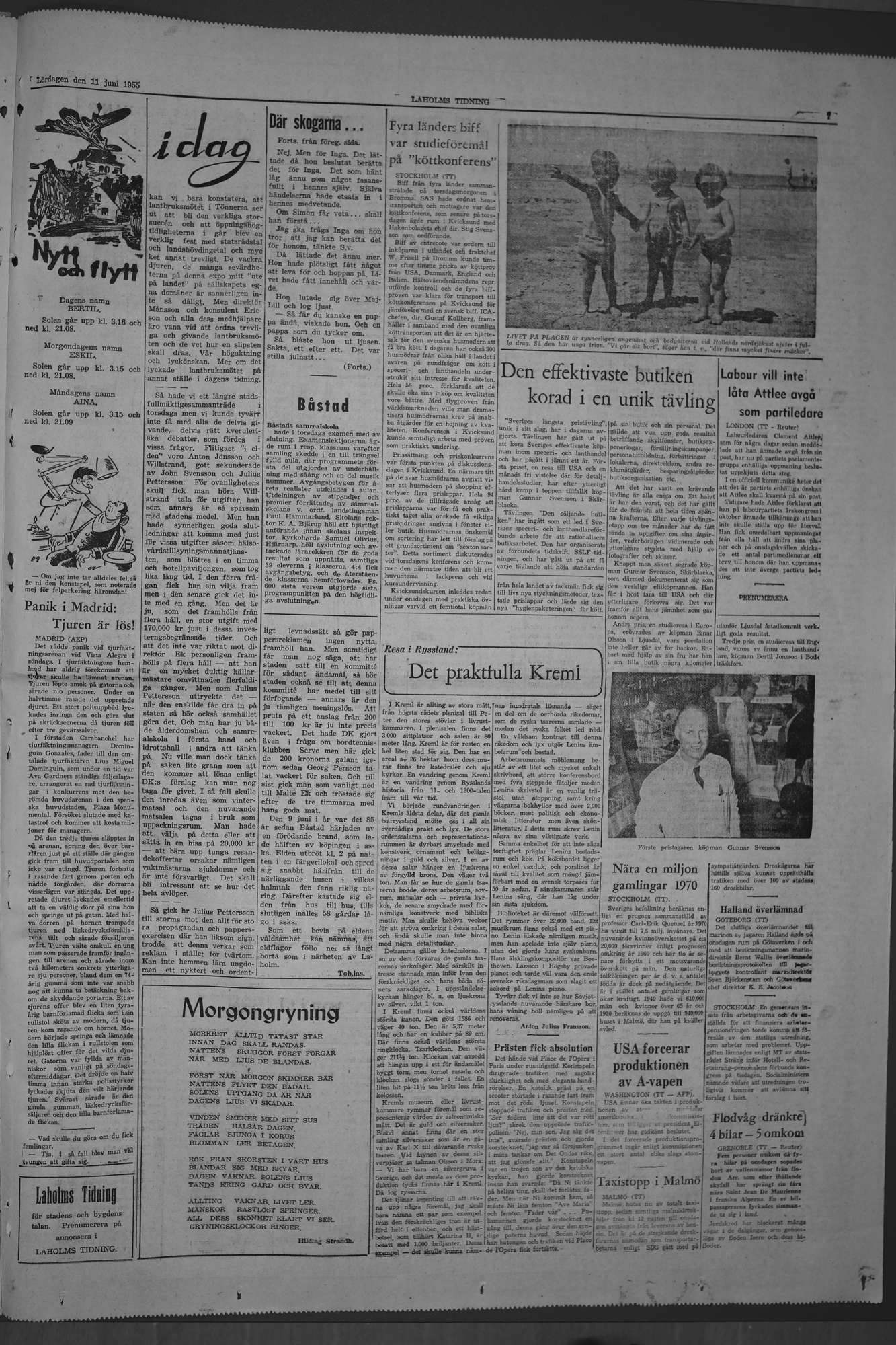 Laholms Tidning Lördag 11 juni 1955, sida 7