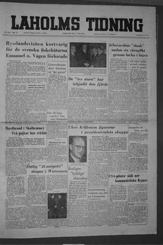Förstasidan, Onsdag 11 maj 1955