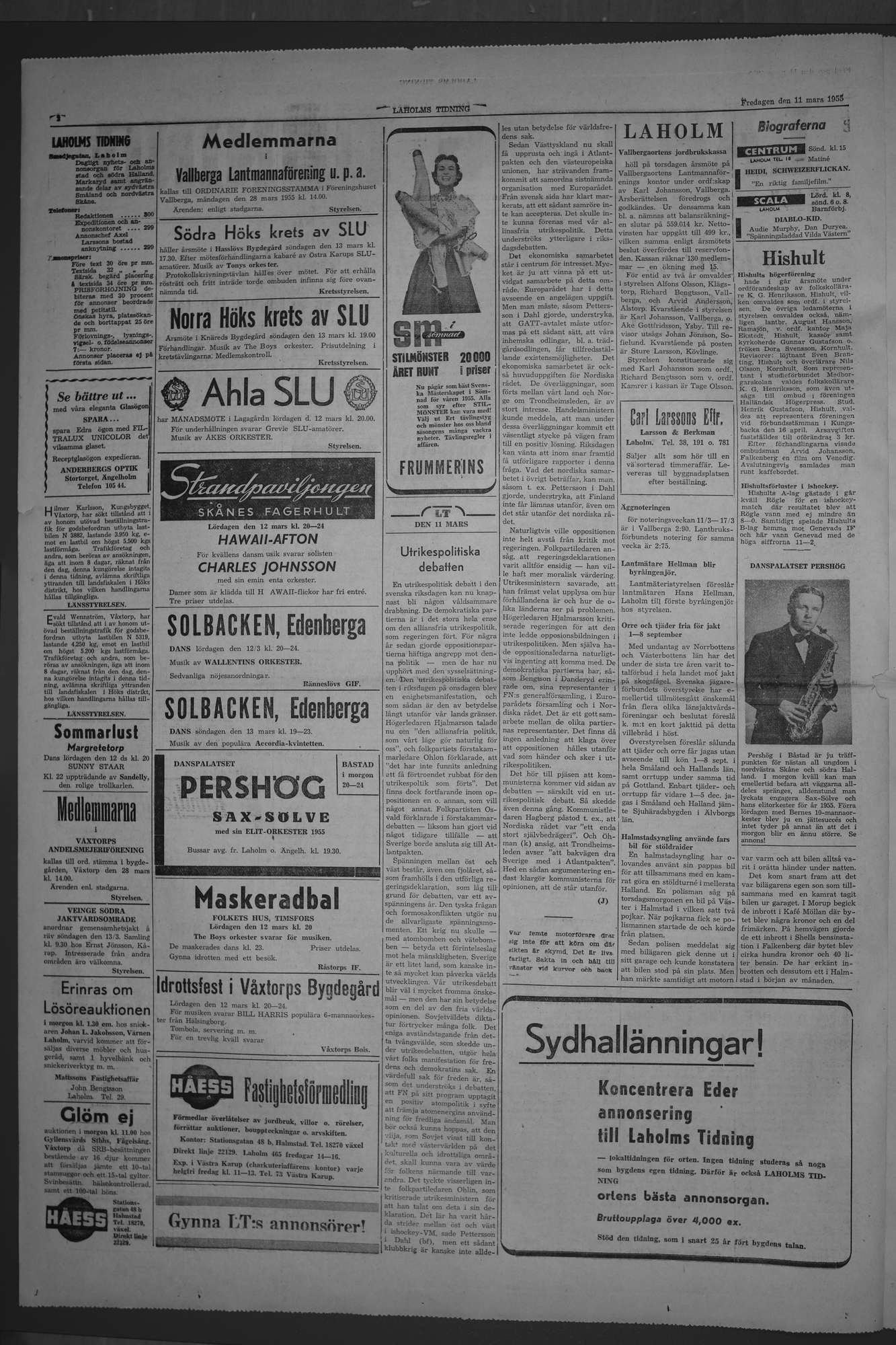Laholms Tidning Fredag 11 mars 1955, sida 2