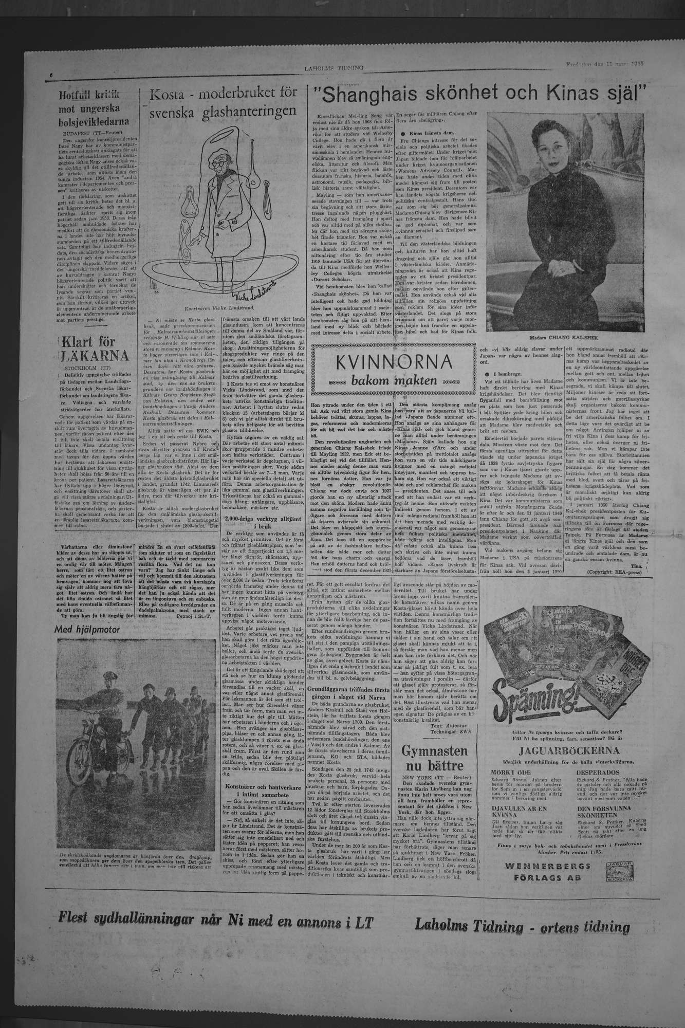 Laholms Tidning Fredag 11 mars 1955, sida 6