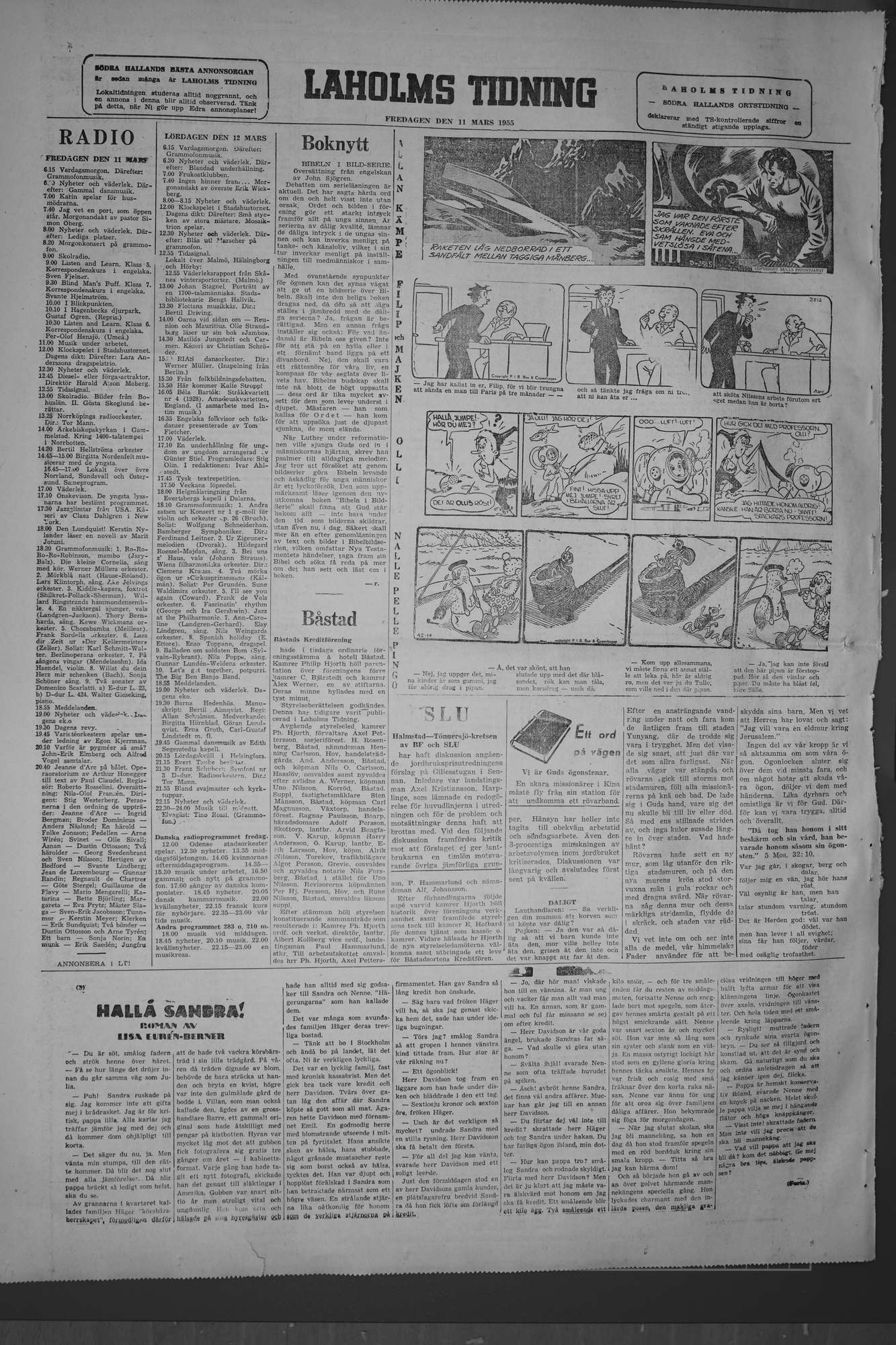 Laholms Tidning Fredag 11 mars 1955, sida 8