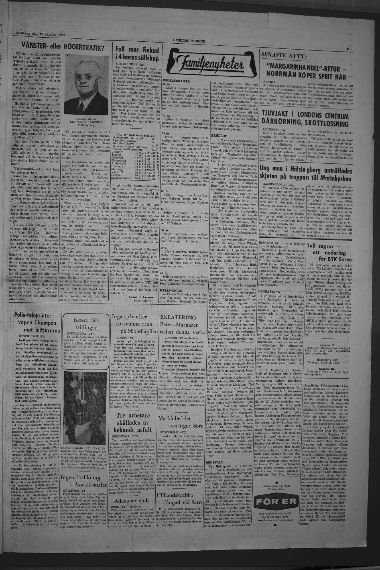Laholms Tidning Tisdag 11 oktober 1955, sida 3