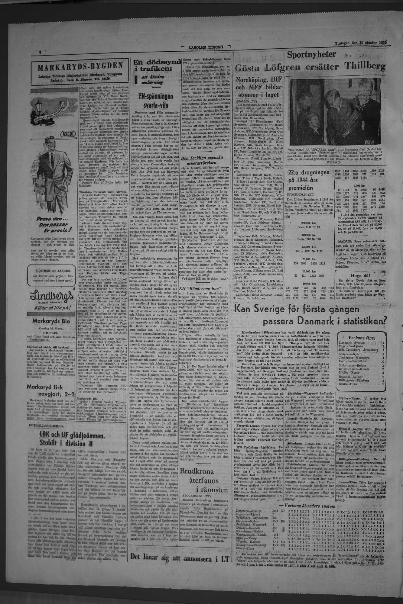 Laholms Tidning Tisdag 11 oktober 1955, sida 4
