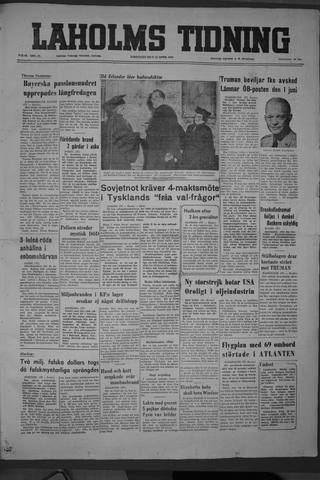 Förstasidan, Lördag 12 april 1952