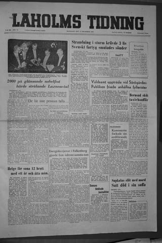 Förstasidan, Måndag 12 december 1955