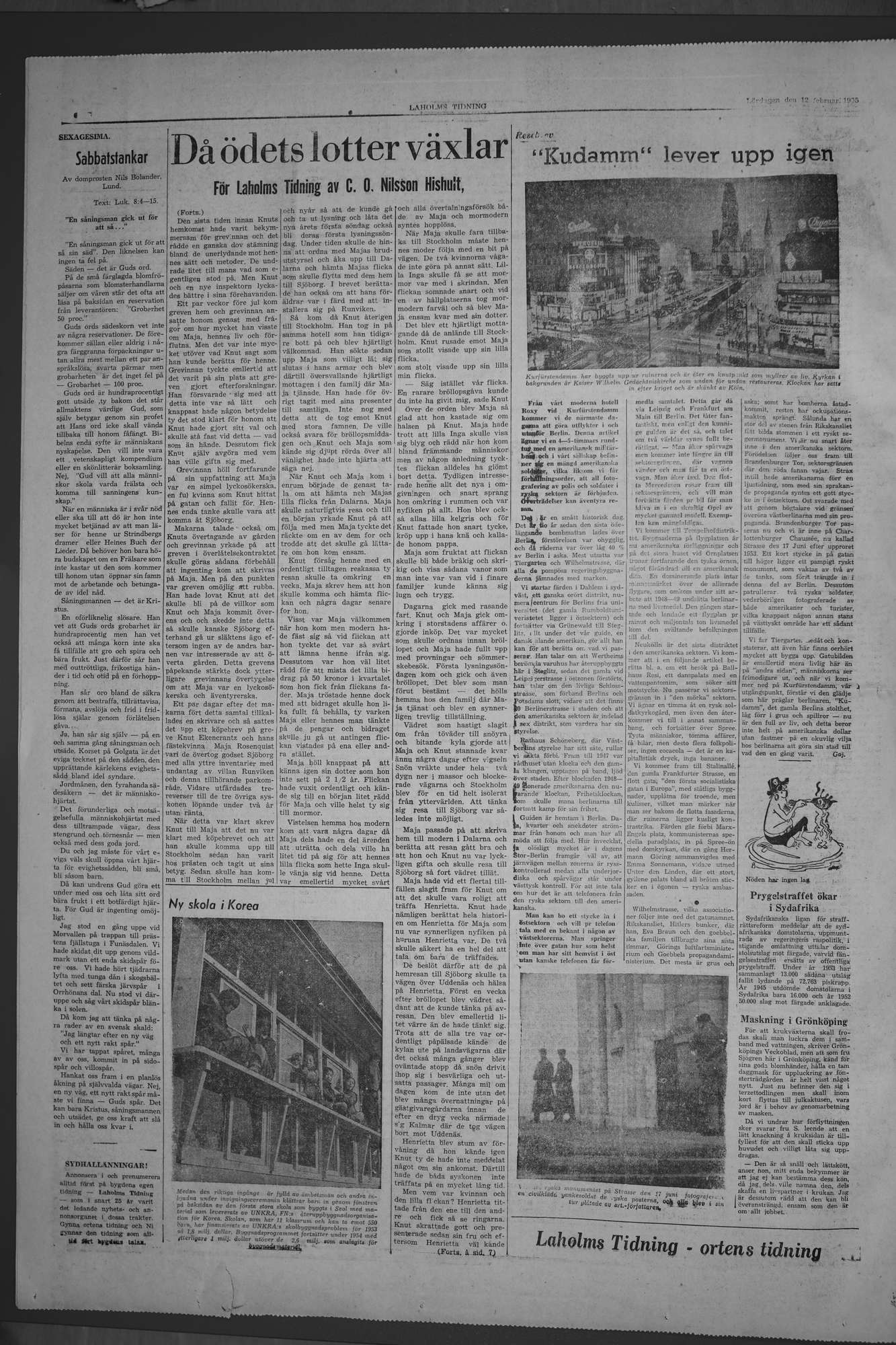 Laholms Tidning Lördag 12 februari 1955, sida 6