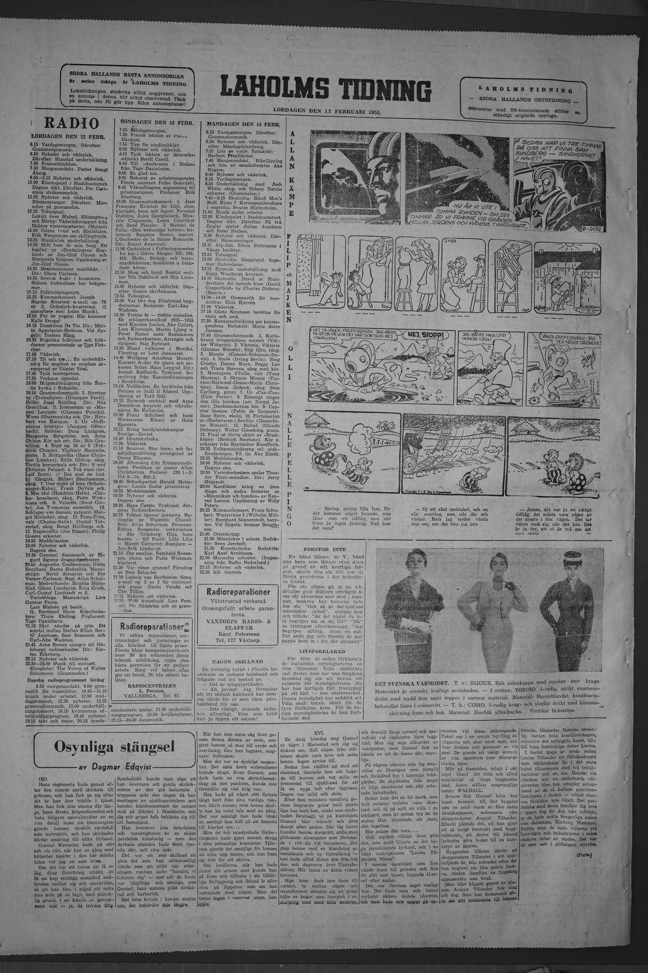 Laholms Tidning Lördag 12 februari 1955, sida 8