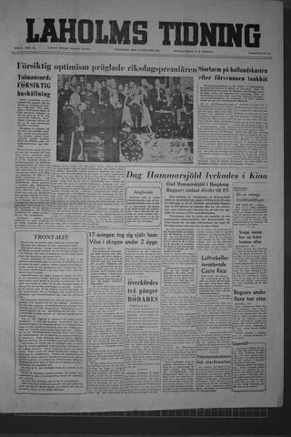 Förstasidan, Onsdag 12 januari 1955