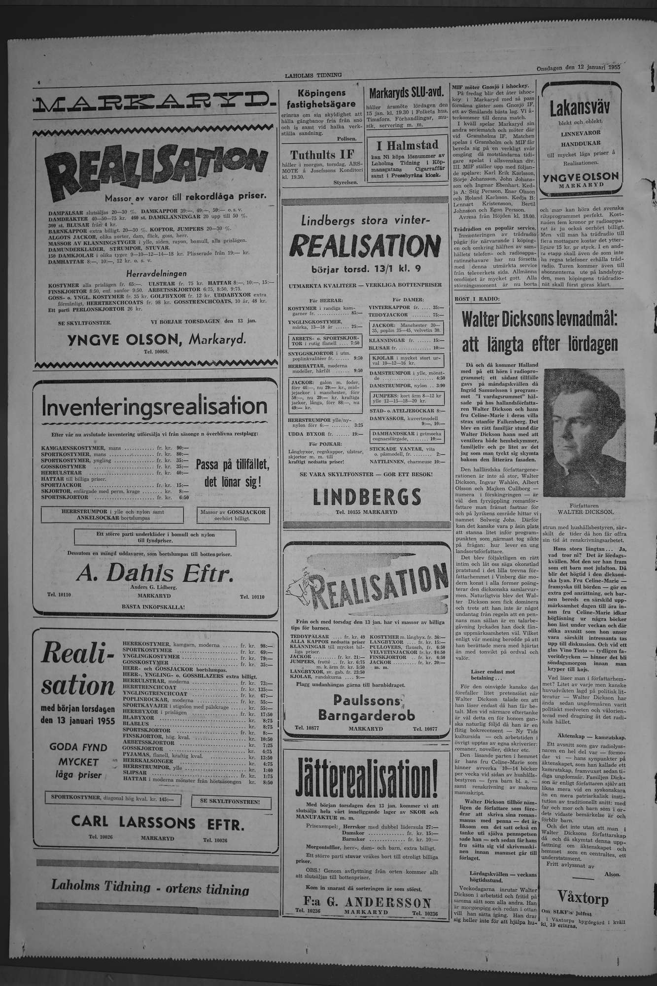 Laholms Tidning Onsdag 12 januari 1955, sida 4