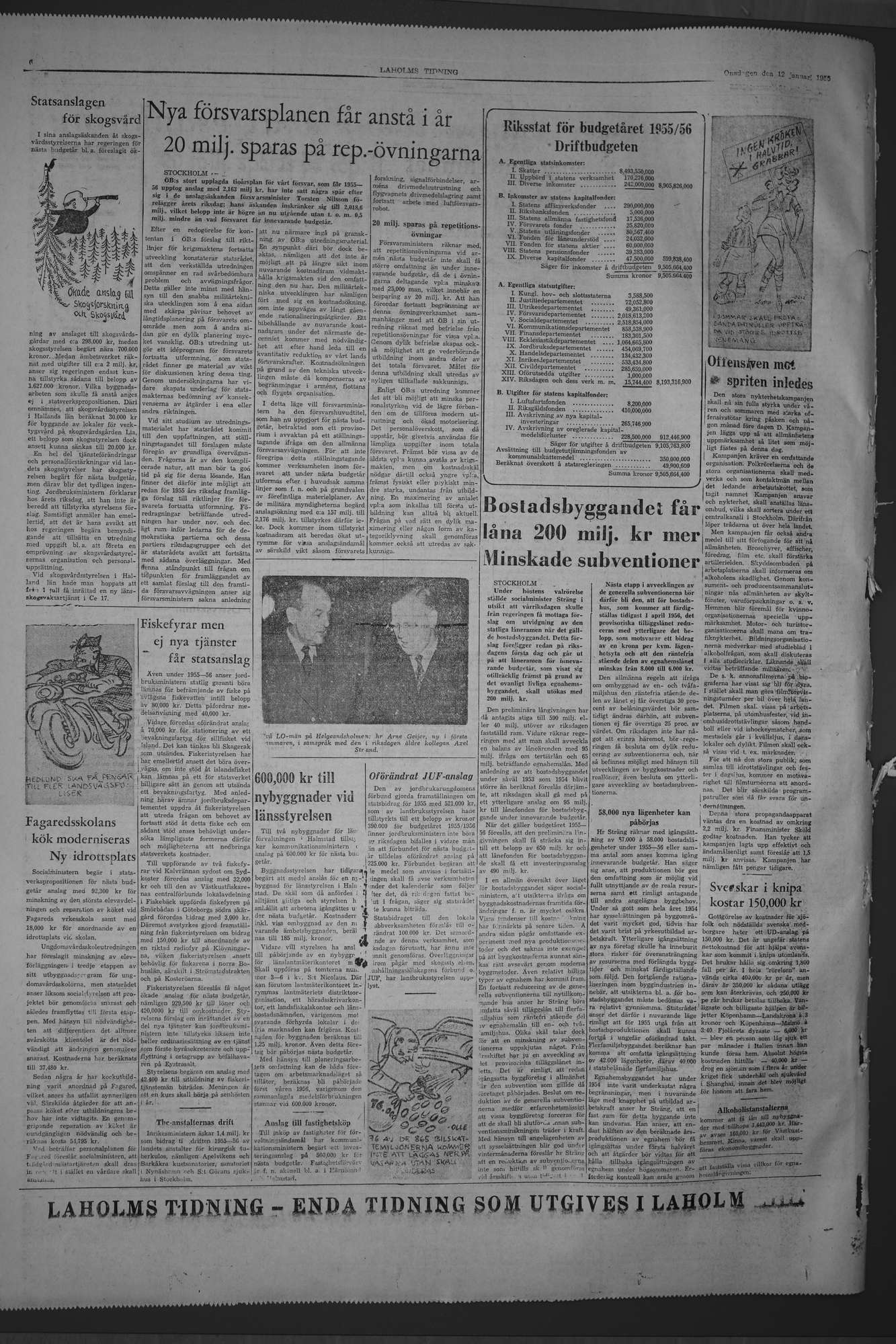 Laholms Tidning Onsdag 12 januari 1955, sida 6