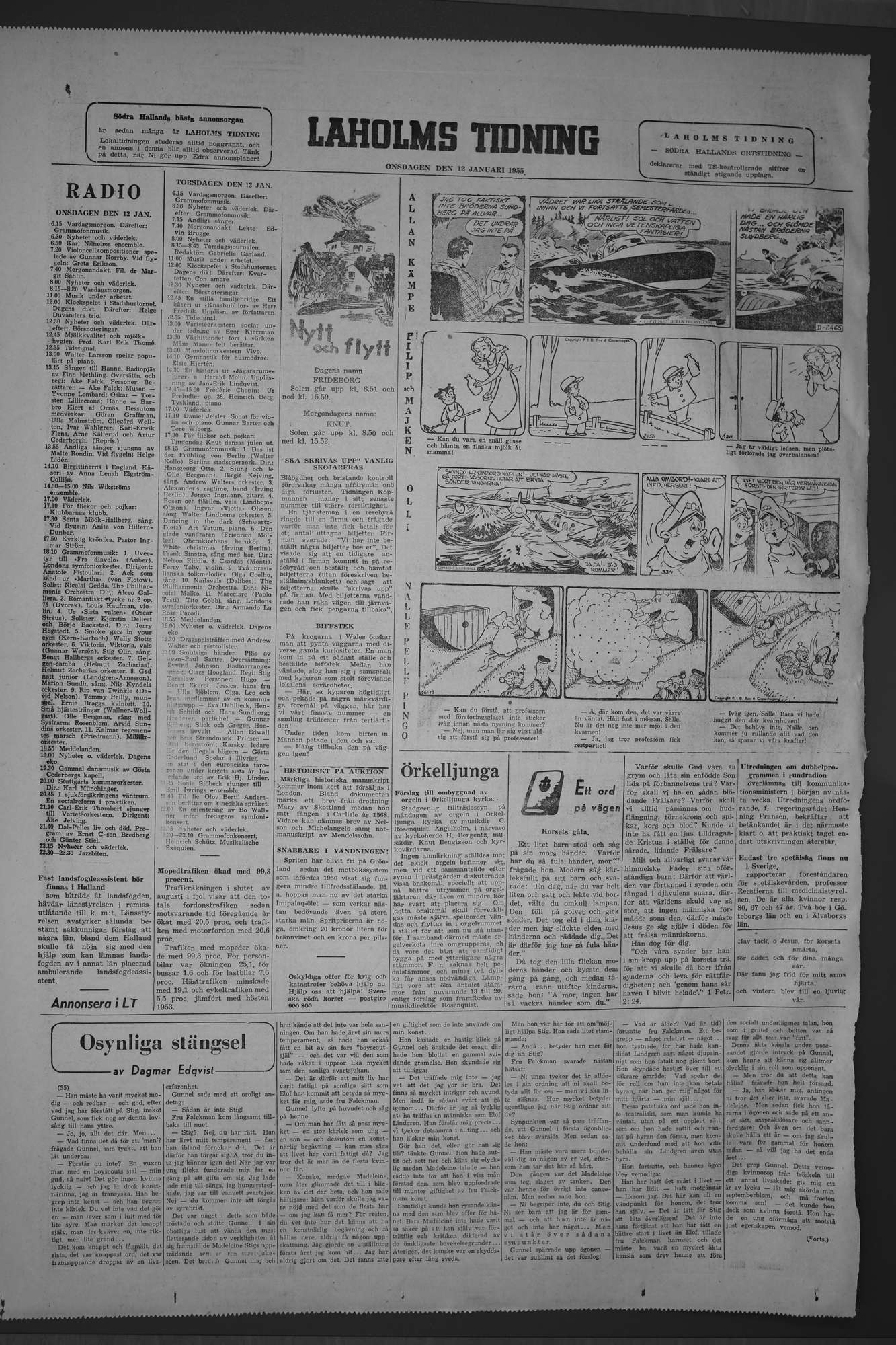 Laholms Tidning Onsdag 12 januari 1955, sida 8