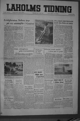 Förstasidan, Tisdag 12 juli 1955