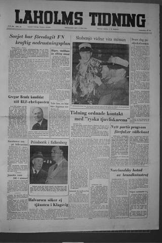 Förstasidan, Torsdag 12 maj 1955