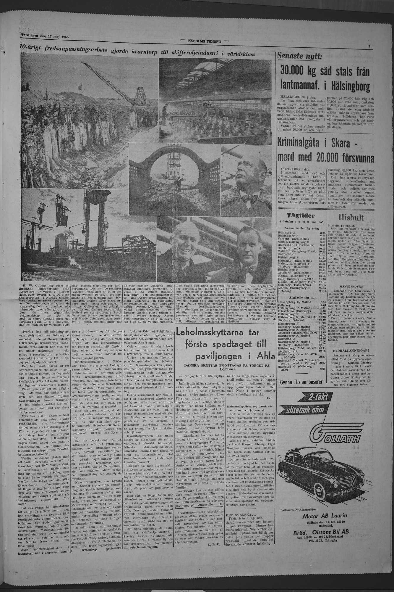 Laholms Tidning Torsdag 12 maj 1955, sida 3