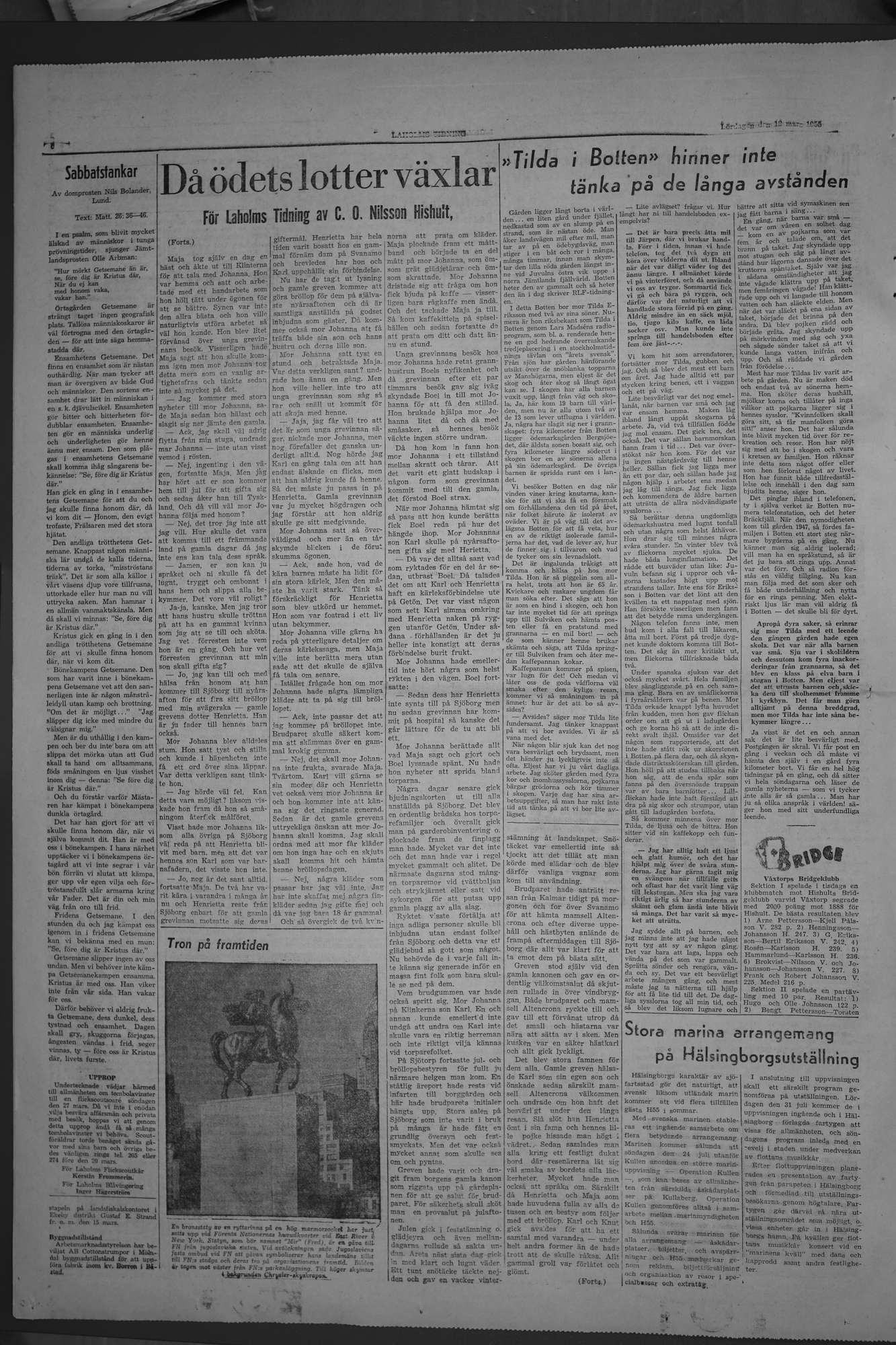 Laholms Tidning Lördag 12 mars 1955, sida 6