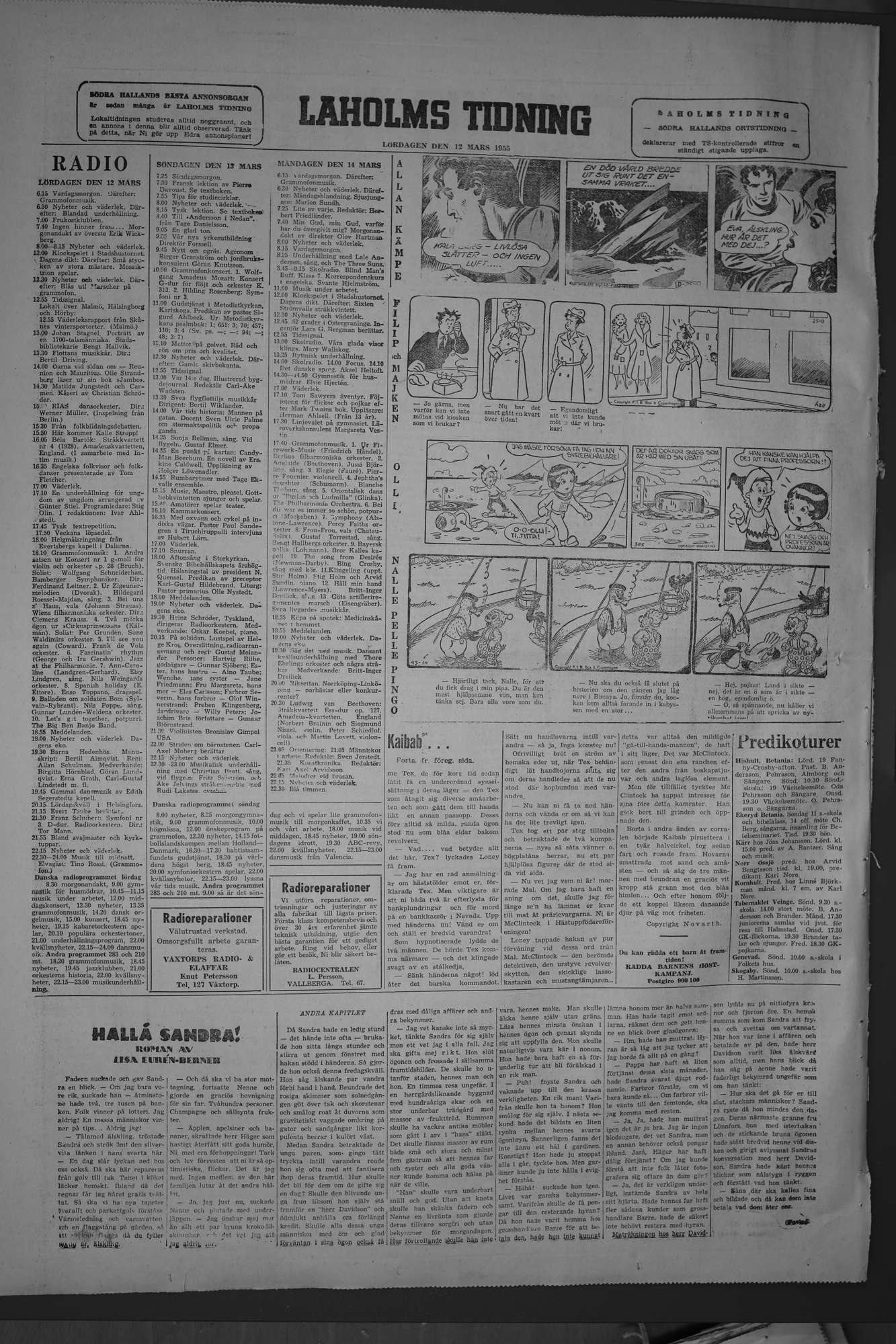 Laholms Tidning Lördag 12 mars 1955, sida 8