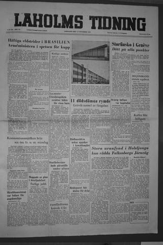 Förstasidan, Lördag 12 november 1955