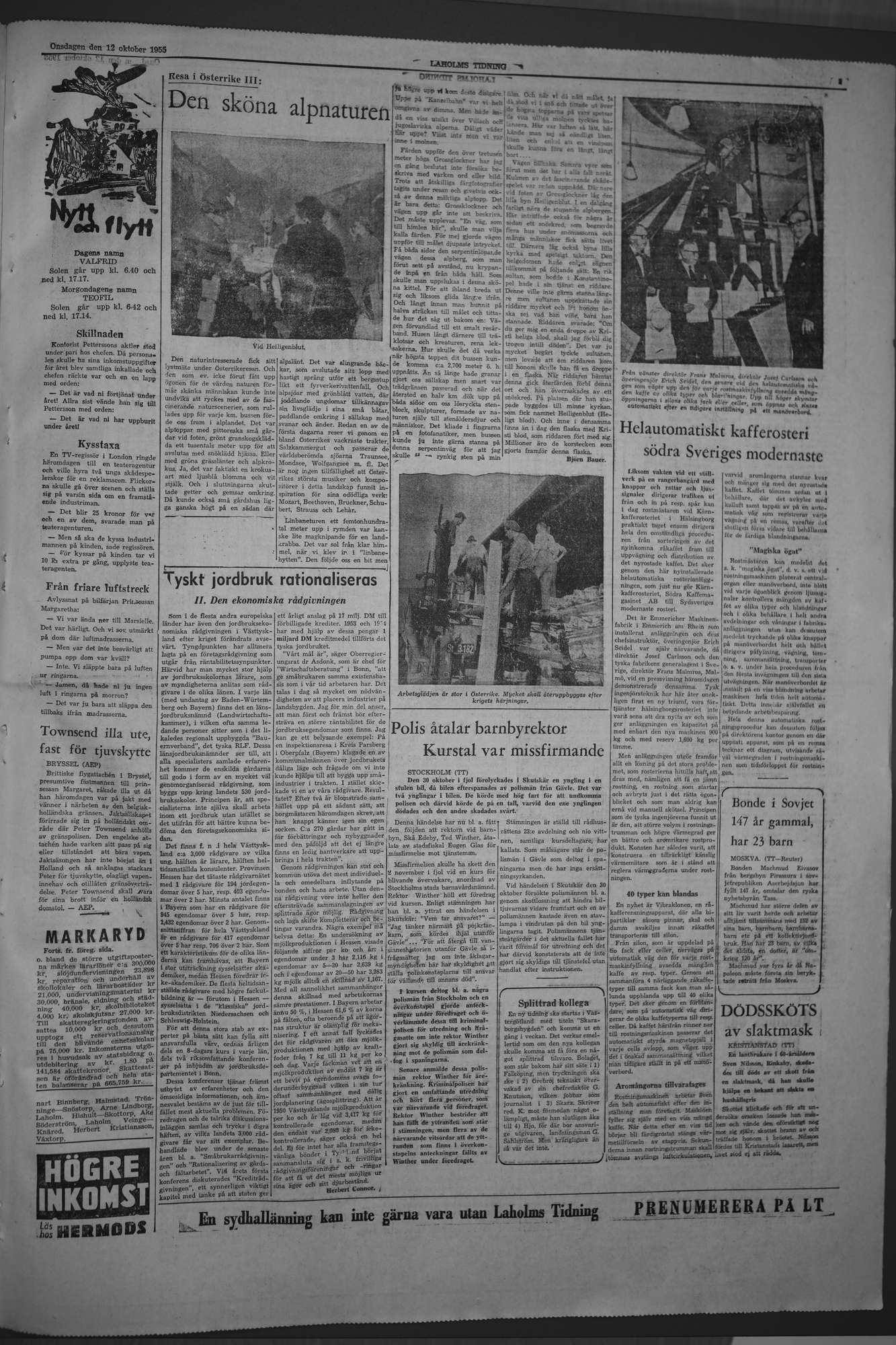 Laholms Tidning Onsdag 12 oktober 1955, sida 5