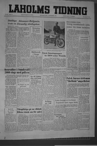 Förstasidan, Måndag 12 september 1955