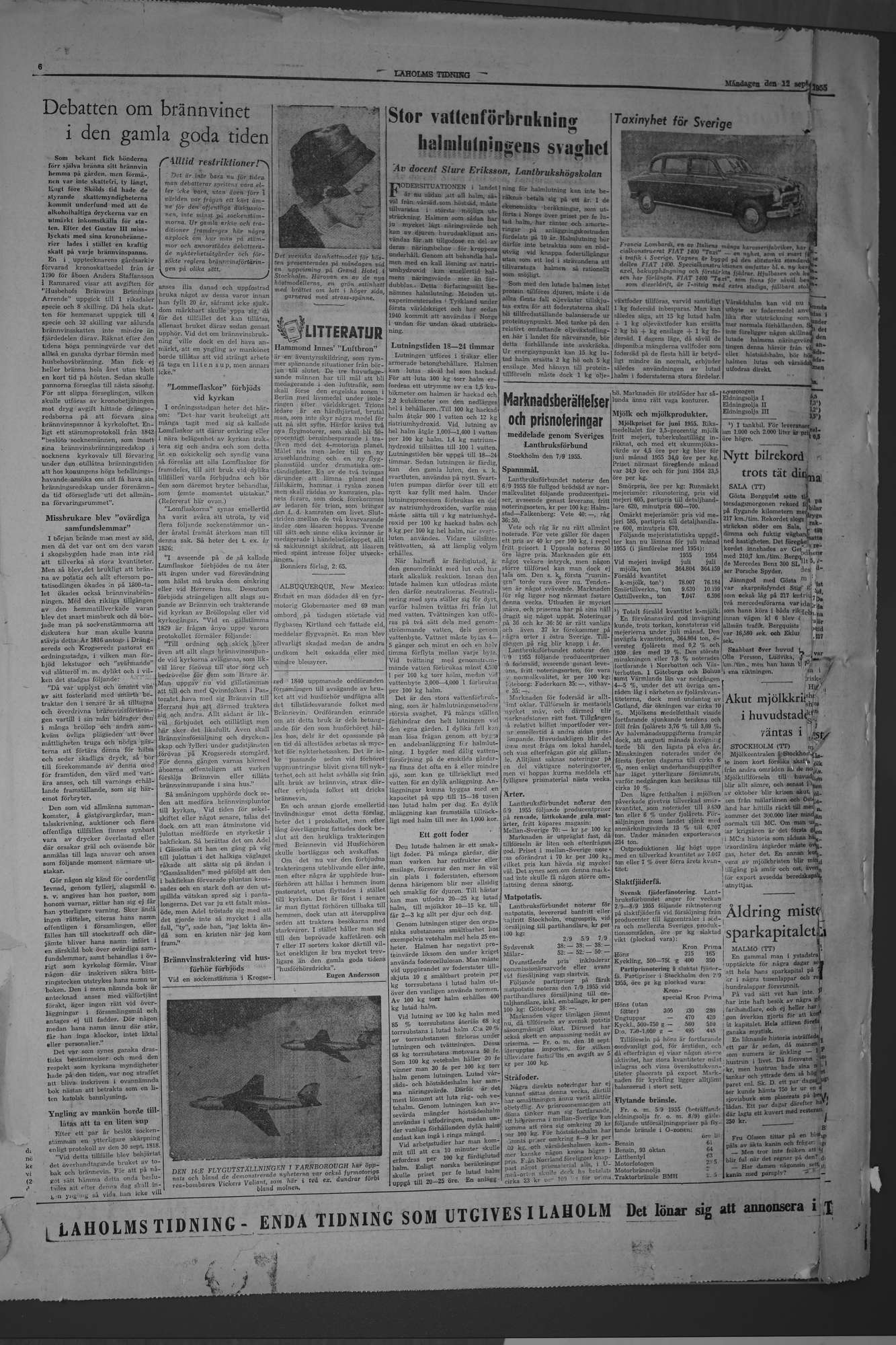 Laholms Tidning Måndag 12 september 1955, sida 6