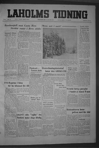 Förstasidan, Torsdag 13 januari 1955