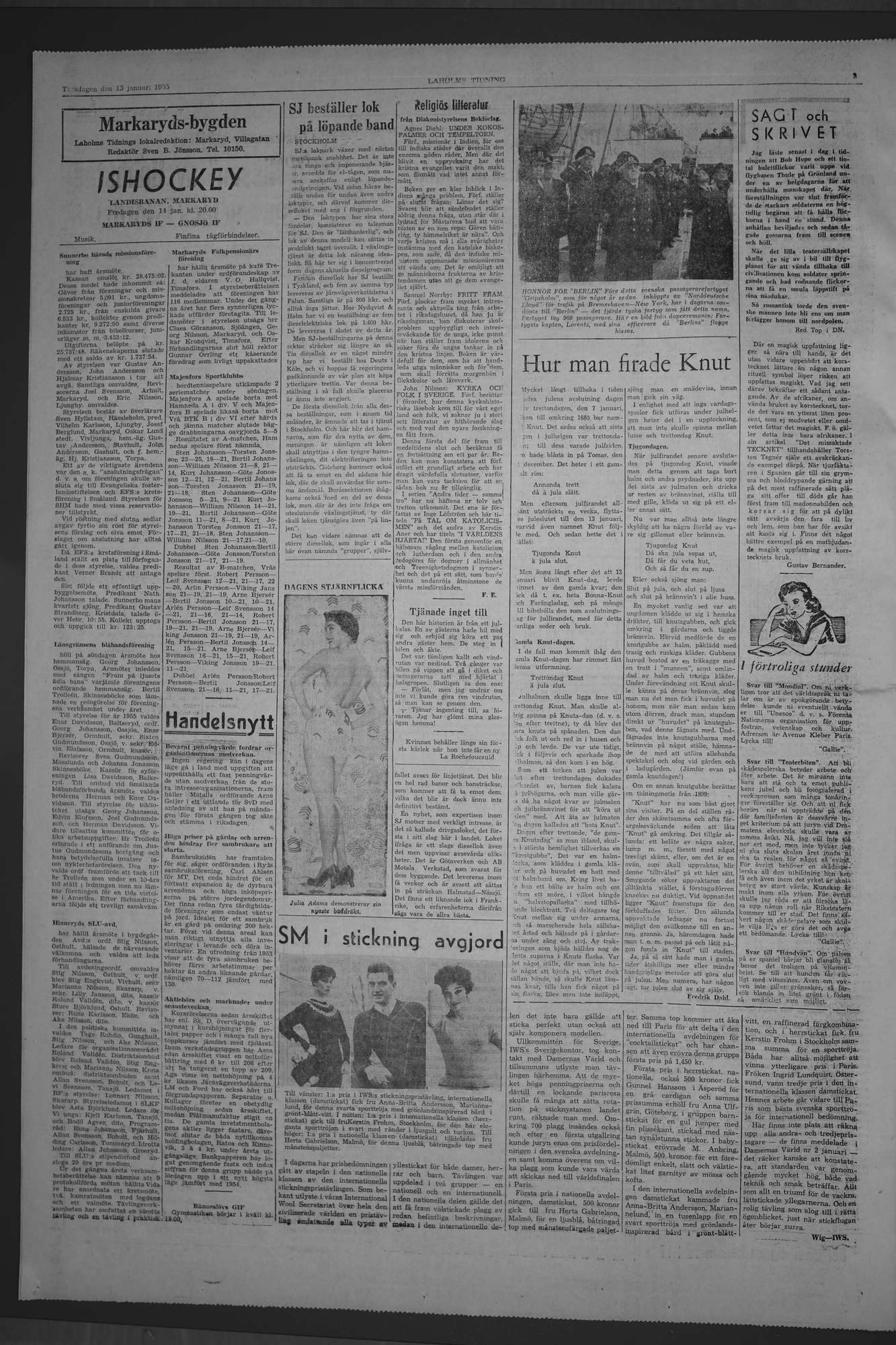 Laholms Tidning Torsdag 13 januari 1955, sida 4