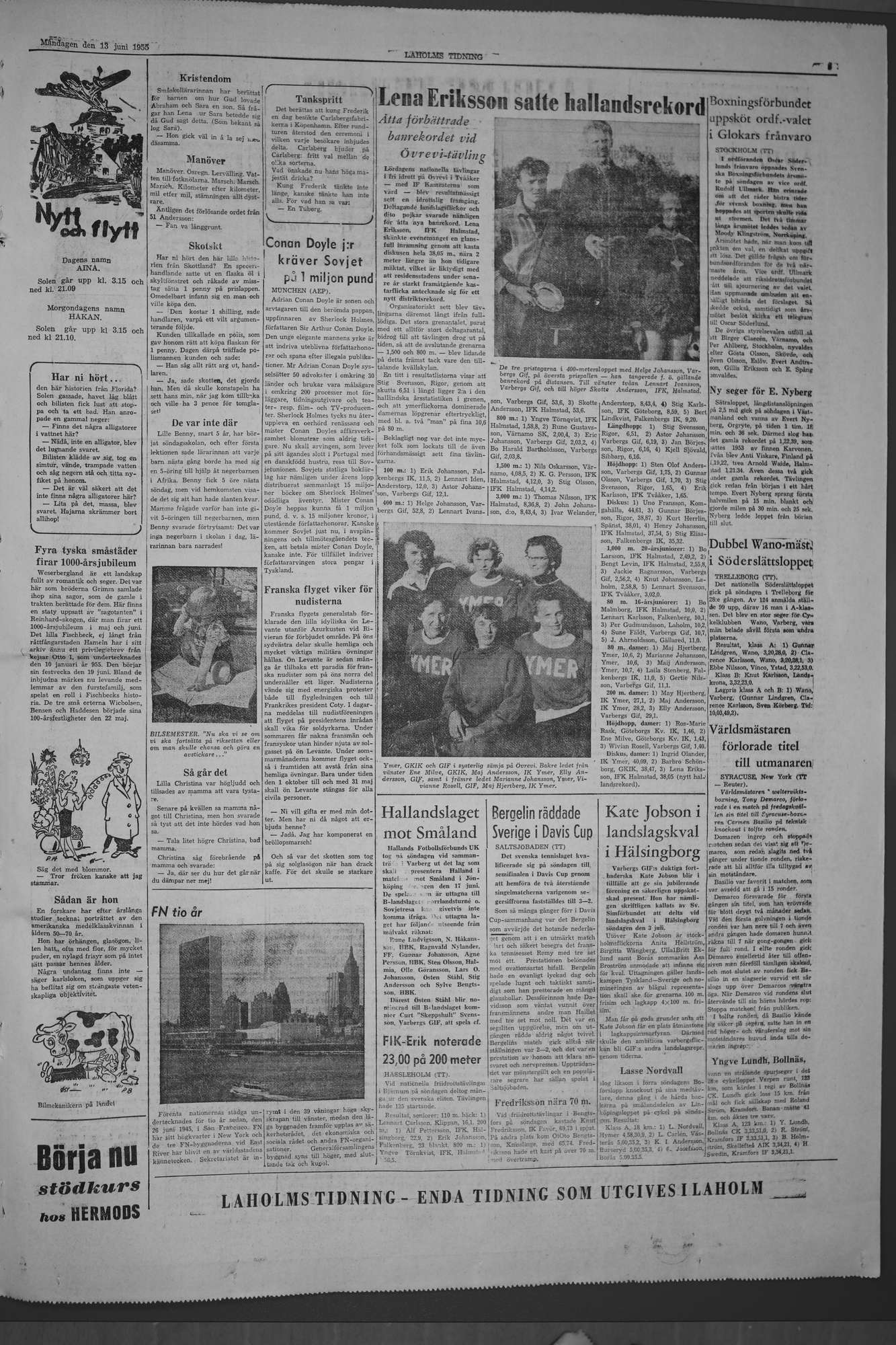 Laholms Tidning Måndag 13 juni 1955, sida 5