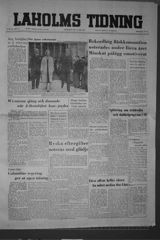 Förstasidan, Fredag 13 maj 1955