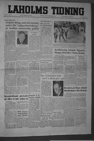Förstasidan, Tisdag 13 september 1955