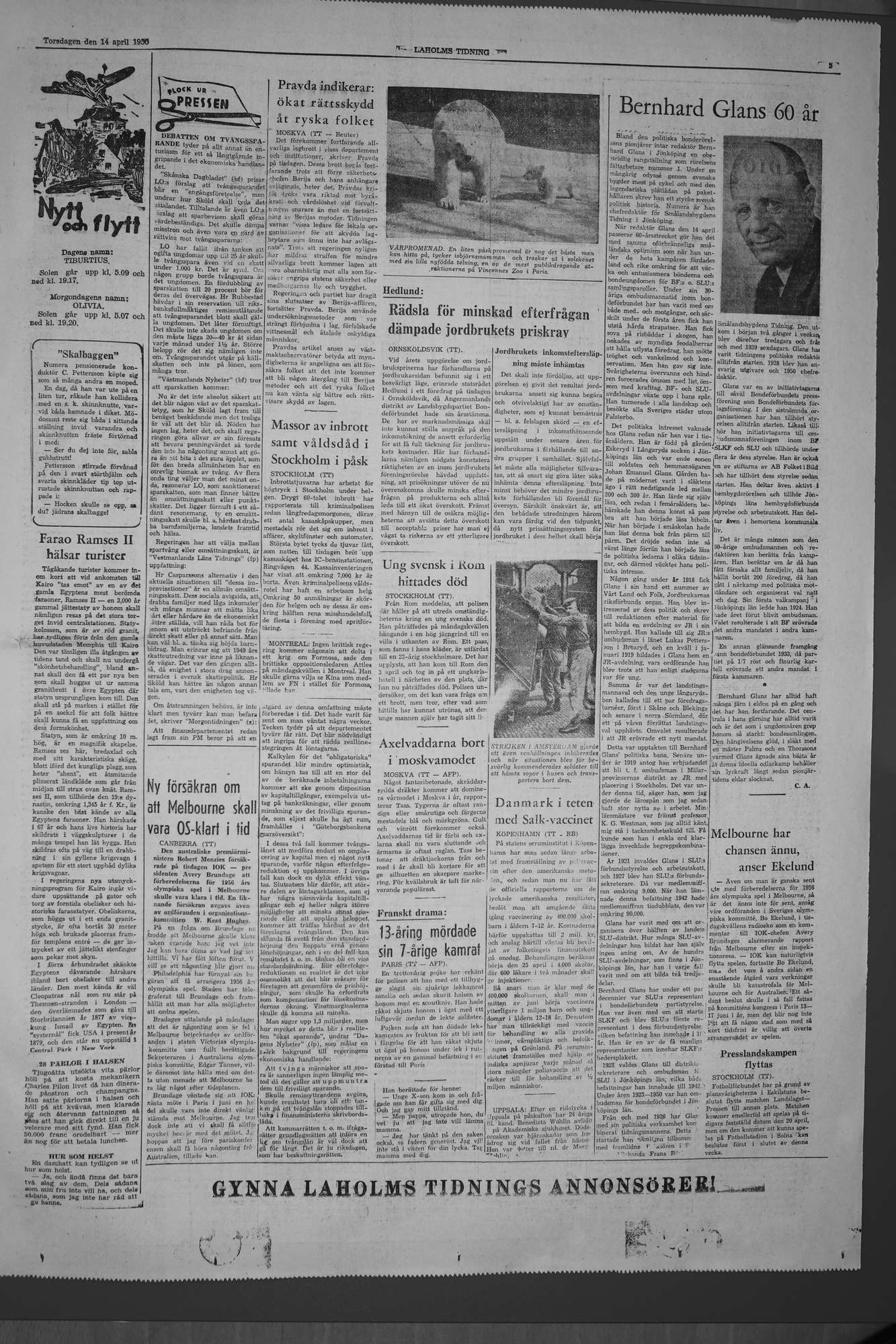 Laholms Tidning Torsdag 14 april 1955, sida 5